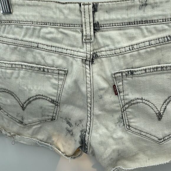 Levi’s bleached distressed reverse tie dye jean shorts jorts 29 EUC bleach dye - Picture 7 of 12